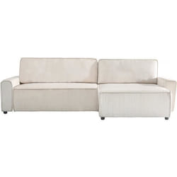 Palozi Sofa Canapé D'angle Convertible Et Reversible En Velours Côtelé "montaigne" - 3 Places  - Beige