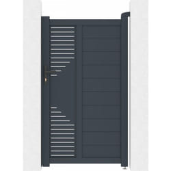Portillon en aluminium "Jean" - 100 x 173 cm - Anthracite