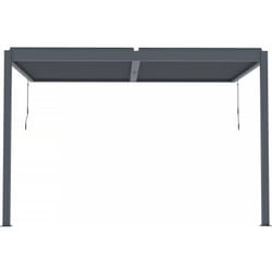 Habitat Et Jardin Pergola Bioclimatique Adossée Avec Led "windsor" - 3 X 4 M - Anthracite
