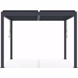 Pergola bioclimatique en aluminium - LED intégrée tout autour de la pergola - Dimensions :300 x 300 x 220 cm - Matières : alu ...