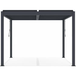 Pergola bioclimatique avec led en aluminium 'Windsor premium' 3 x 3 - Gris