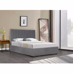 Description générale Le lit 'Mia' est un lit double en velours de 160 x 200 cm, conçu pour allier confort et praticité. Il es ...
