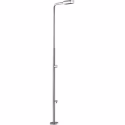 Douche classique piscine avec rince-pieds "Angel" - Hauteur : 212.8 cm - Acier - Matière : acier inoxydable AISI-304 poli - H ...