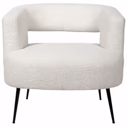 Fauteuil design "Iris" en tissu Blanc - 78 x 77 x 52 cm Le fauteuil en bouclettes blanches est un siège élégant et douillet q ...