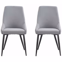 Lot de 2 Chaises en tissu "Lyne" - Gris - 48 x 59 x 90.5 cm Découvrez notre ensemble de deux chaises "Lyne" : l'élégance et l ...