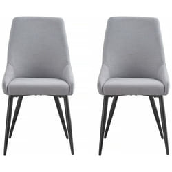 Lot de 2 Chaises en tissu 'Lyne' - Gris