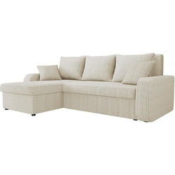 Palozi Sofa Canapé D'angle Velours Côtelé Convertible - 3 Places "vinci" - Beige