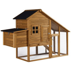 Poulailler Princesse avec pondoir en bois - 4 poules - Marron