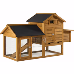 Poulailler "Poulette" coloris marron avec pondeur en bois : Vous avez de la place dans votre jardin et vous désirez un réveil ...