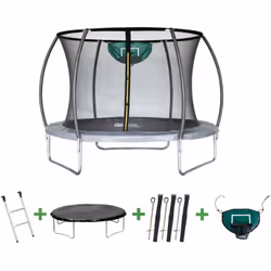 Trampoline avec filet intérieur "jumper" Ø3,05 - Gris Notre trampoline avec filet intérieur "Jumper" est une invitation à la  ...