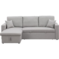 Canapé d'angle convertible/ réversible avec coffre 'Alain' - 3 places - Gris clair