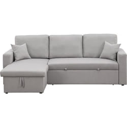 Canapé dangle convertible/ réversible avec coffre Alain - 3 places - Gris clair