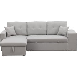 Canapé d'angle convertible/réversible 'Axel' - 3 places - Gris clair