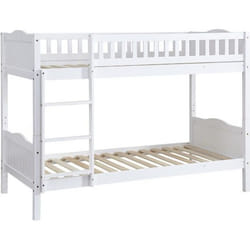 Habitat Et Jardin Lit Superposé Enfant "gabriel" - Bois - Blanc - 90 X 190 Cm - 90 x 190 cm