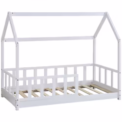 Lit de maison "Charlotte" - Bois - Blanc - 80 x 160 cm Plongez dans le luxe ultime et redéfinissez le confort avec notre lit  ...