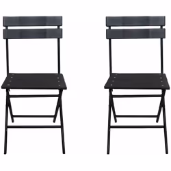 Chaise de jardin pliable gris anthracite effet bistro : La chaise de jardin pliable gris anthracite effet bistro allie élégan ...