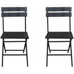 Habitat Et Jardin - Lot de 2 chaises de jardin pliable en plastique 'Tenerife' - Gris anthracite