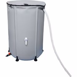 Récupérateur d'eau de pluie en PVC 250 L - 60 x 88 cm - Gris - Structure en PVC - Anti UV - Accessoires inclus: Raccord pour  ...