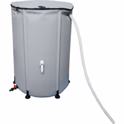 Récupérateur d'eau de pluie en PVC 500 L - 80 x 98 cm - Gris - Structure en PVC - Anti UV. Récupérateur d'eau de Pluie en PVC ...