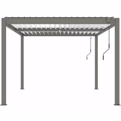 Habitat Et Jardin Pergola Bioclimatique Avec Led "windsor Premium" En Aluminium 3 X 4 - Taupe