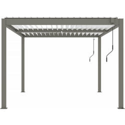 Habitat Et Jardin Pergola Bioclimatique Avec Led "windsor Premium" En Aluminium 3 X 4 - Taupe