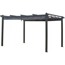 Habitat Et Jardin - Pergola en aluminium avec toit rétractable - 3 x 4 m - Gris anthracite