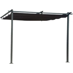 Habitat Et Jardin - Pergola adossée avec toit rétractable - 3 x 3 m - Gris anthracite