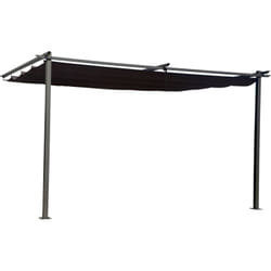 Habitat Et Jardin - Pergola adossée avec toit rétractable - 3 x 4 m - Gris anthracite