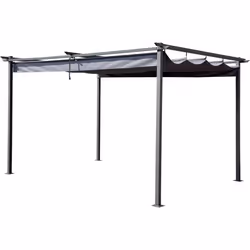 Habitat Et Jardin Pergola Avec Toit Rétractable - 3 X 4 M - Gris