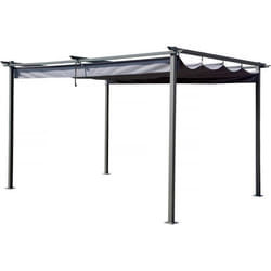 Habitat Et Jardin Pergola Avec Toit Rétractable - 3 X 4 M - Gris