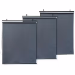 Lot de 3 Auvents - Fer - Aluminium - Anthracite - Rétractable - Convient aux poutres d'une épaisseur maximale de 3 cm - Tissu ...
