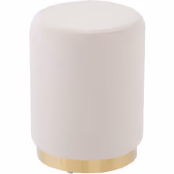 Pouf en velours "Lorraine" - Beige : Découvrez le luxe ultime avec notre Pouf en velours "Lorraine" , une pièce de mobilier q ...