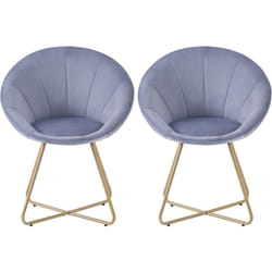 Lot de 2 chaises de la salle a manger en velours 'Rosalie' - Gris
