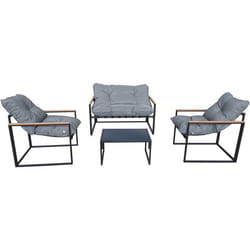 Salon de jardin Jules - 4 places - Gris/Noir