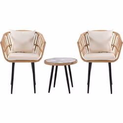 Habitat Et Jardin Salon De Jardin Rotin "vela" - 2 Places - Marron