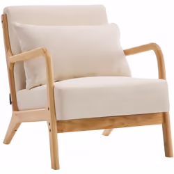 Description générale Ajoutez une touche d'élégance nordique à votre intérieur avec le fauteuil 'Clinton' en bois style scandi ...