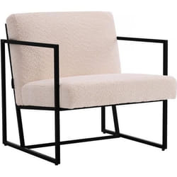 Palozi Home Fauteuil "kennedy" En Velours Et Métal - 73. 5 X 75.5 X 81 Cm - Crème