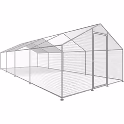 Enclos à poules 24 m² parc grillagé 8 x 3 x 2 M acier galvanisé : Découvrez notre enclos à poules de 18 m² , conçu par des él ...