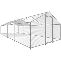 Enclos à poules 24 m² parc grillagé 8 x 3 x 2 m acier galvanisé