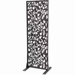 Panneau décoratif pour extérieur 50 x 150 cm - coloris anthracite - 2 pieds 5 x 40 x 0.4 cm Claustra en métal "Flower" 50 x 1 ...