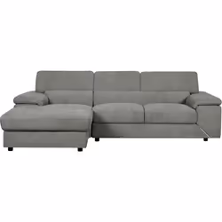Habitat Et Jardin Canapé D'angle En Tissu Chenille "london" - 4 Places - Gris