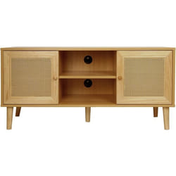 Palozi Home Meuble Tv Scandinave En Cannage "iguane" - 120 X 30 X 56.5 Cm - Marron