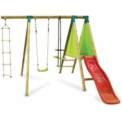 Portique Bois 'Kida' - Avec 1 Toboggan - 1 Balançoire - 1 Face à face - 1 Nacelle.