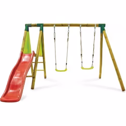 Habitat Et Jardin Portique En Bois "balanga" - Avec 1 Toboggan Et 2 Balançoires.
