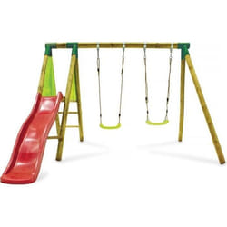 Habitat Et Jardin Portique En Bois "balanga" - Avec 1 Toboggan Et 2 Balançoires.