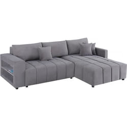Palozi Sofa Canapé D'angle Convertible Tissu Chenille 3 Places - "trocadero" - Gris