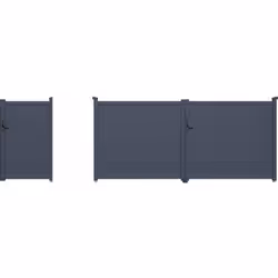 Pack portail + portillon "Marc" - Gris Mettez en valeur l'entrée de votre propriété avec notre pack de portail et portillon " ...