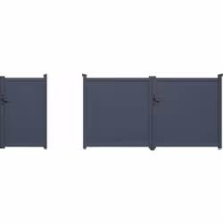 Pack portail + portillon "Marc" - Gris Mettez en valeur l'entrée de votre propriété avec notre pack de portail et portillon " ...