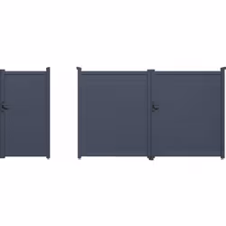 Pack portail + portillon "Marc" - Gris Mettez en valeur l'entrée de votre propriété avec notre pack de portail et portillon " ...