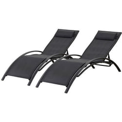 Lot de 2 bains de soleil en aluminium Beauty Phoenix Noir